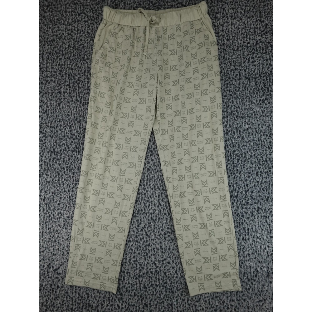 Maison Kitsune Lounge Pants Unisex Large Beige Monogram Logo EVA Air Collab